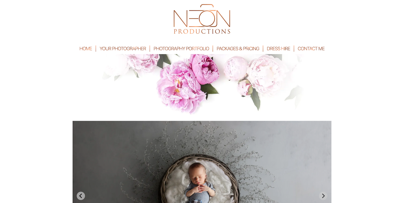 Neon Productions desktop website