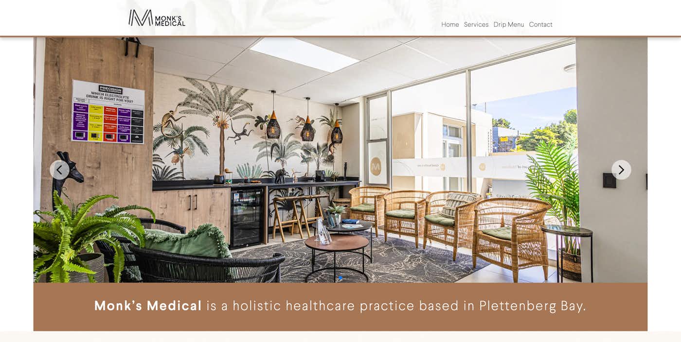 Monk's Medical desktop website