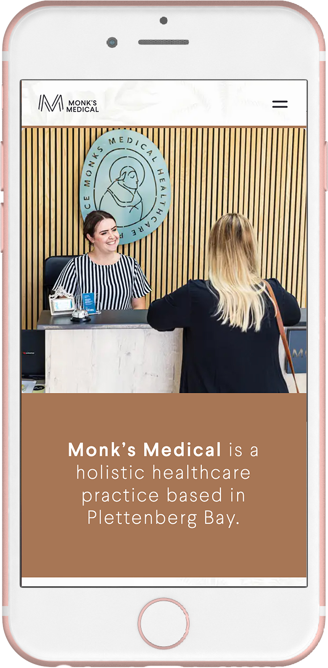 Monk's Medical mobile website